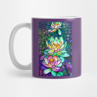 Stained Glass Lotus Flowers Mug